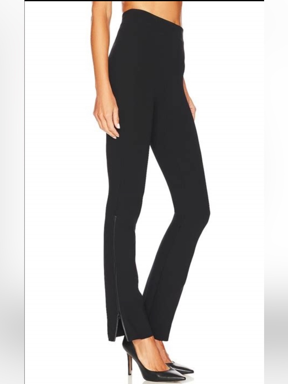 Commando Neoprene Black Zip-Hem Pull-On Pants